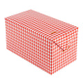 Bio Tek 80 oz Red Houndstooth Paper Lunch / Chicken Box - with Fast Top - 9" x 5" x 5" - 400 count box