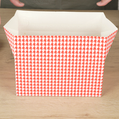 Bio Tek 80 oz Red Houndstooth Paper Lunch / Chicken Box - with Fast Top - 9" x 5" x 5" - 400 count box
