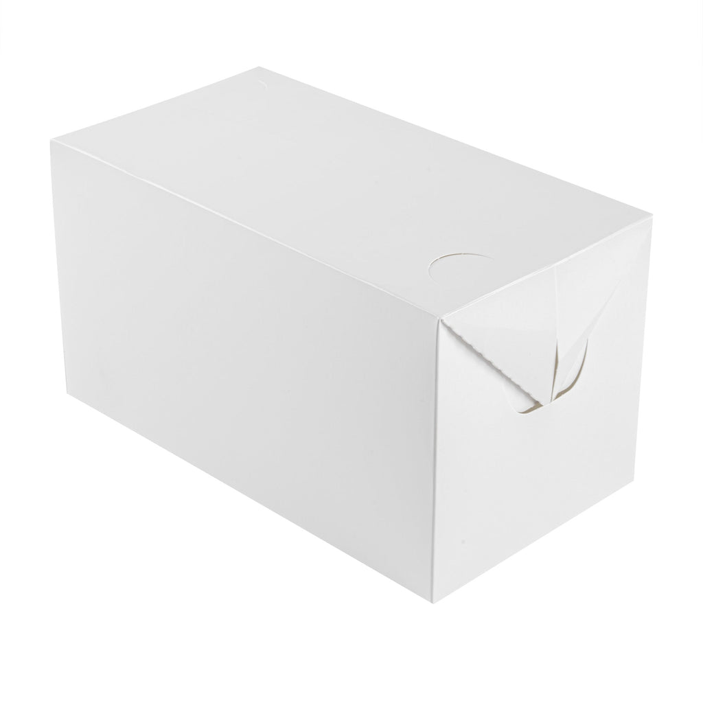 Bio Tek 80 oz White Paper Lunch / Chicken Box - with Fast Top - 9" x 5" x 5" - 100 count box