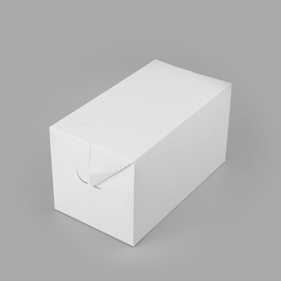 Bio Tek 80 oz White Paper Lunch / Chicken Box - with Fast Top - 9" x 5" x 5" - 100 count box