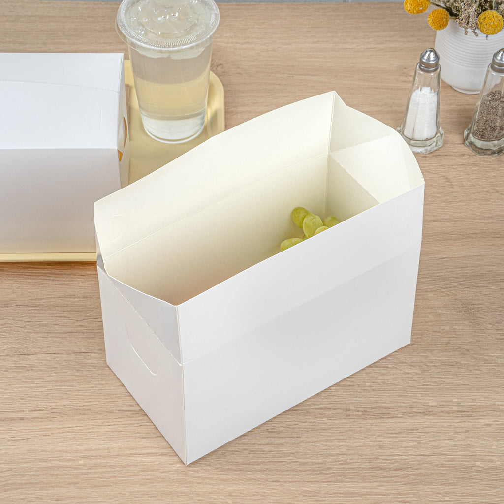 Bio Tek 80 oz White Paper Lunch / Chicken Box - with Fast Top - 9" x 5" x 5" - 400 count box