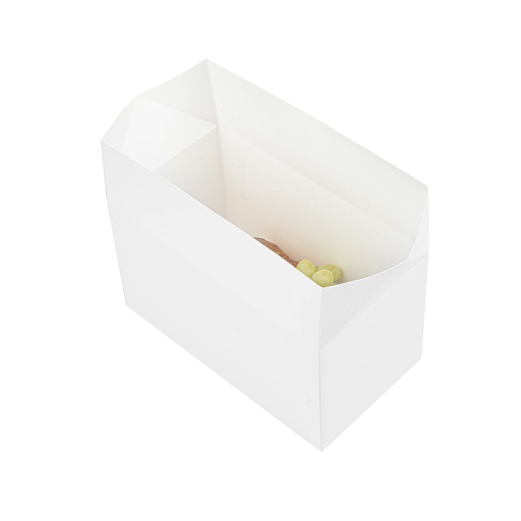 Bio Tek 80 oz White Paper Lunch / Chicken Box - with Fast Top - 9" x 5" x 5" - 400 count box