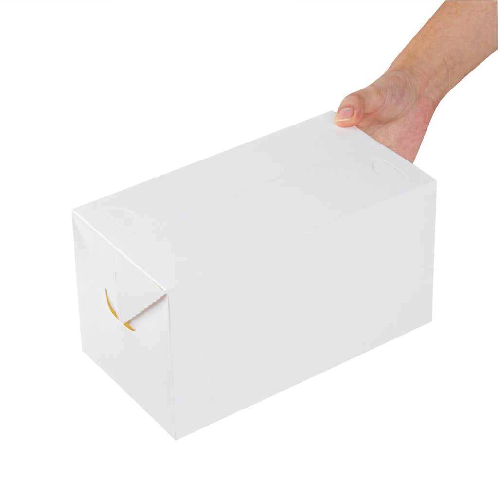 Bio Tek 80 oz White Paper Lunch / Chicken Box - with Fast Top - 9" x 5" x 5" - 400 count box