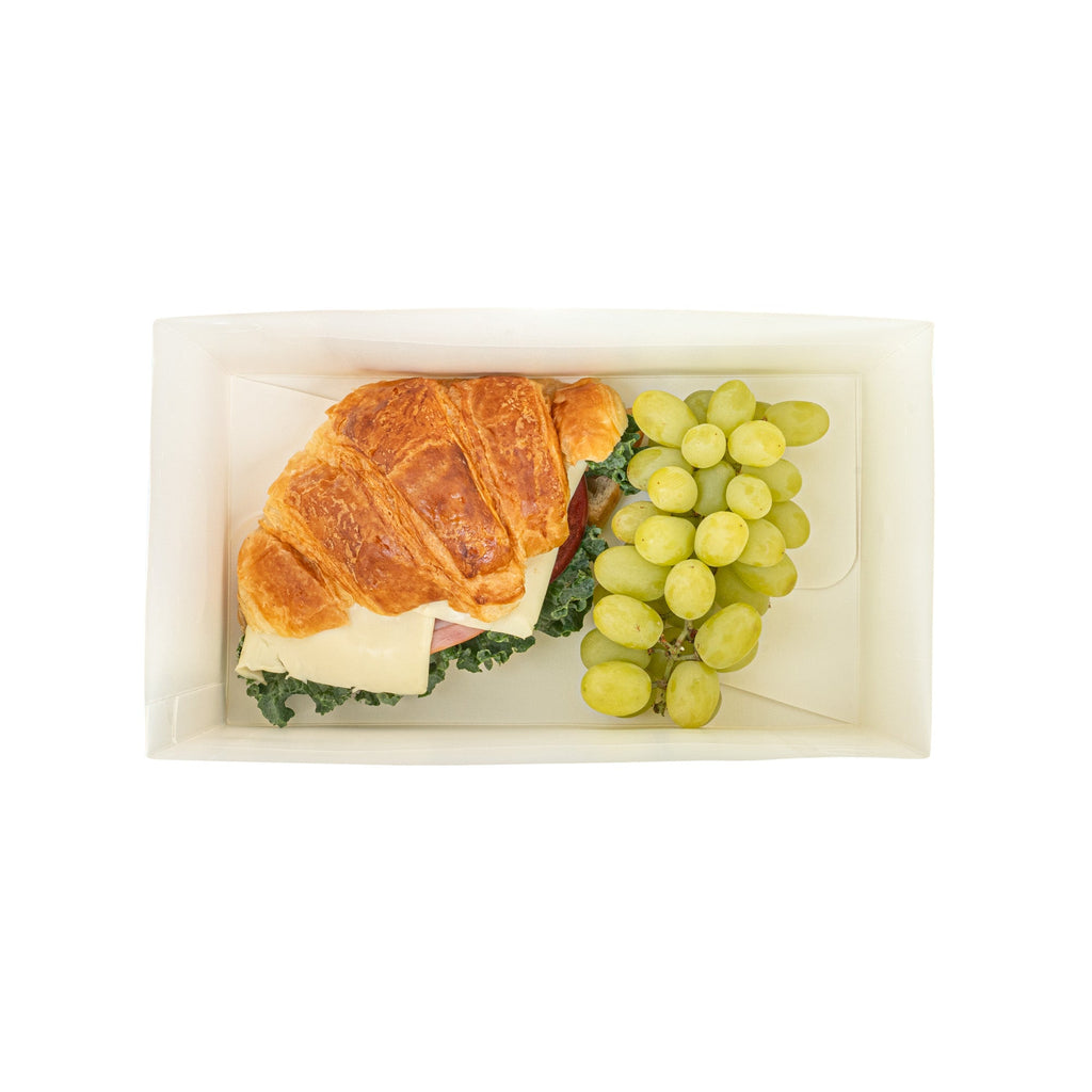Bio Tek 80 oz White Paper Lunch / Chicken Box - with Fast Top - 9" x 5" x 5" - 400 count box