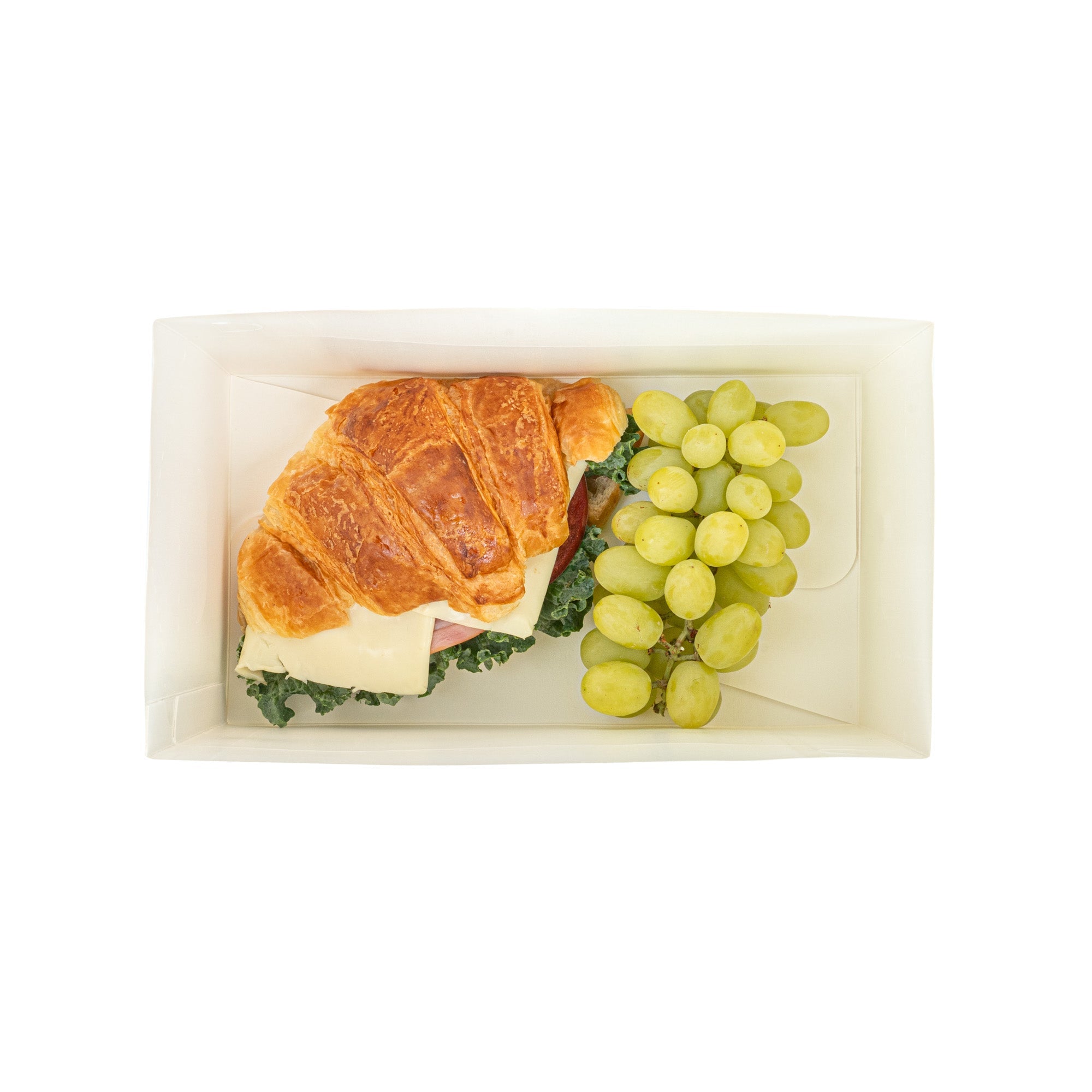 Bio Tek 80 oz White Paper Lunch / Chicken Box - with Fast Top - 9" x 5" x 5" - 400 count box