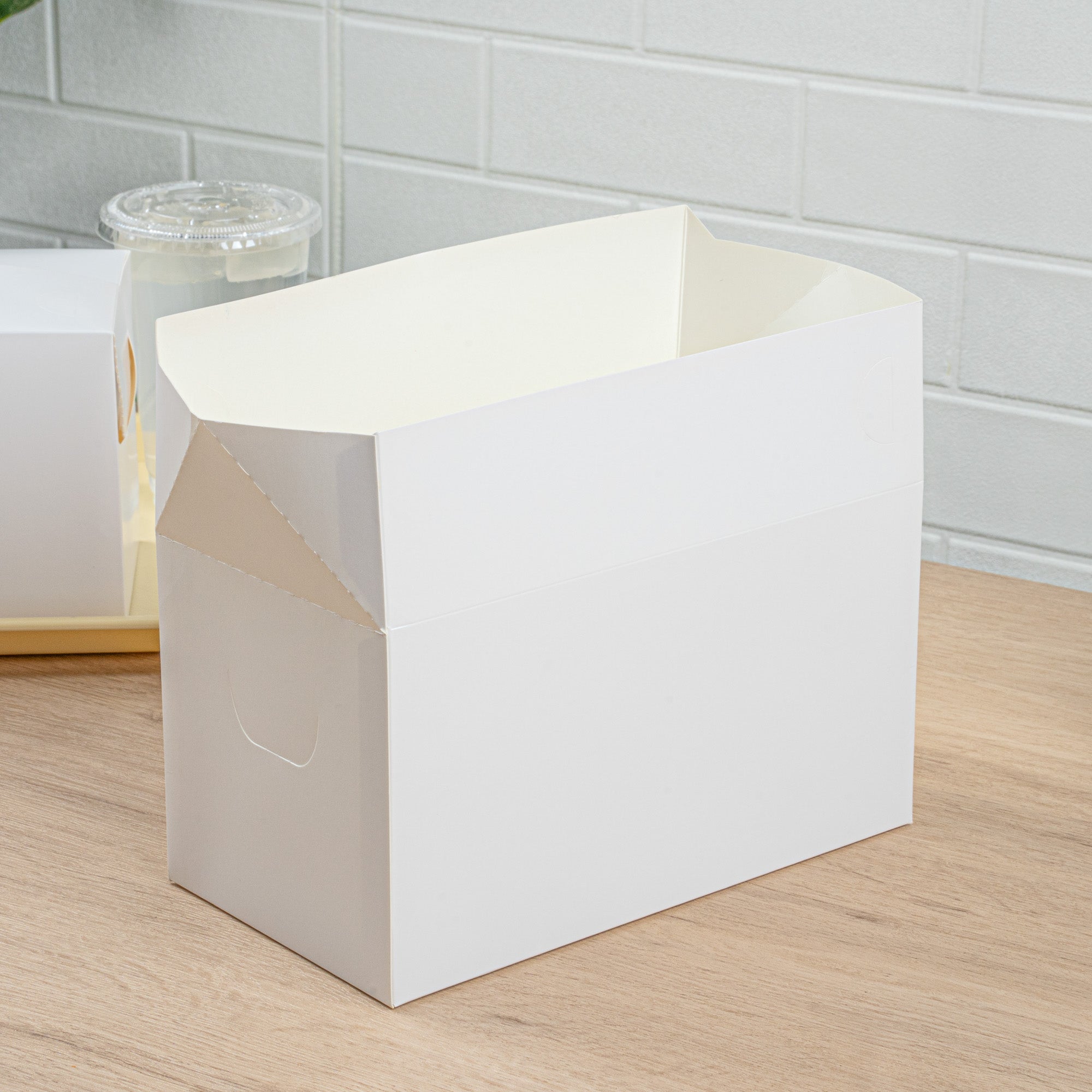 Bio Tek 80 oz White Paper Lunch / Chicken Box - with Fast Top - 9" x 5" x 5" - 400 count box