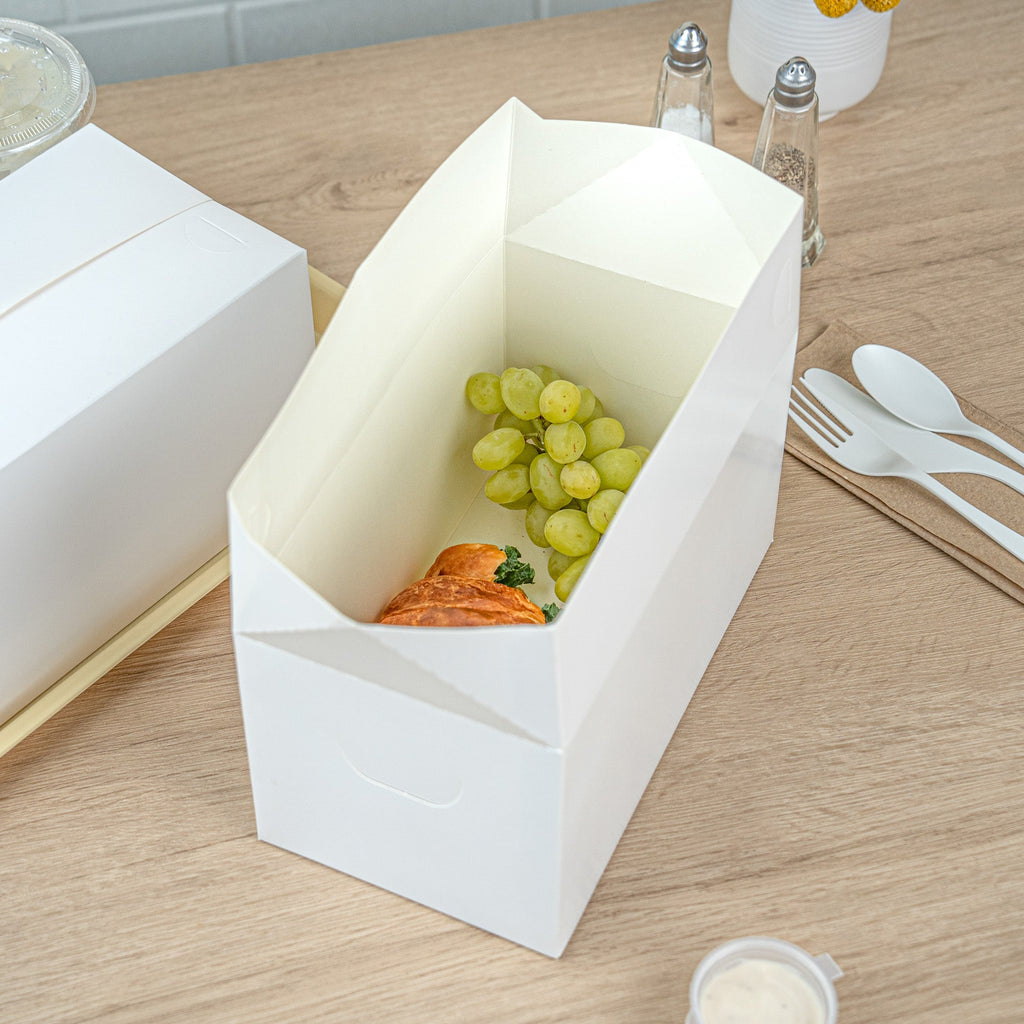 Bio Tek 80 oz White Paper Lunch / Chicken Box - with Fast Top - 9" x 5" x 5" - 400 count box