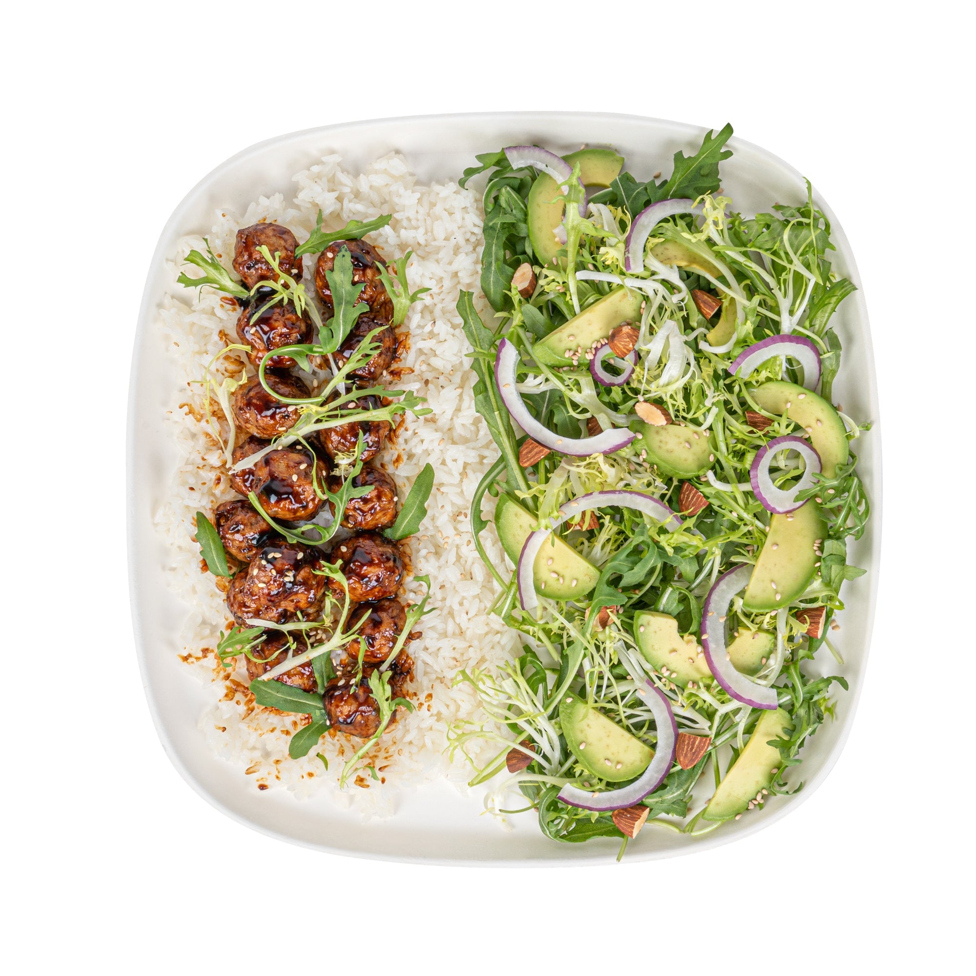 Pulp Safe Modular No PFAS Added White Sugarcane / Bagasse Plate - Home Compostable - 11 3/4" x 11 3/4" x 1/2" - 25 count box
