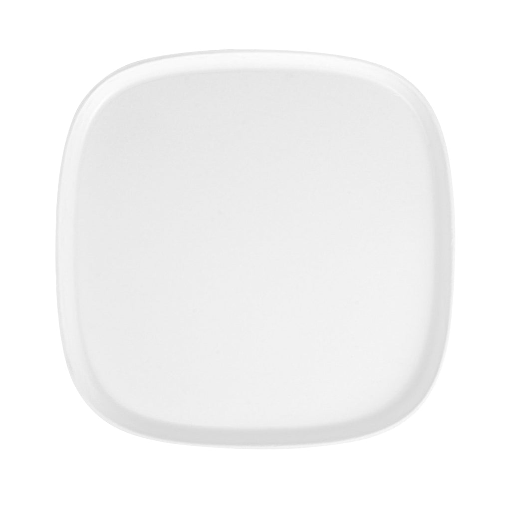 Pulp Safe Modular No PFAS Added White Sugarcane / Bagasse Plate - Home Compostable - 11 3/4" x 11 3/4" x 1/2" - 100 count box