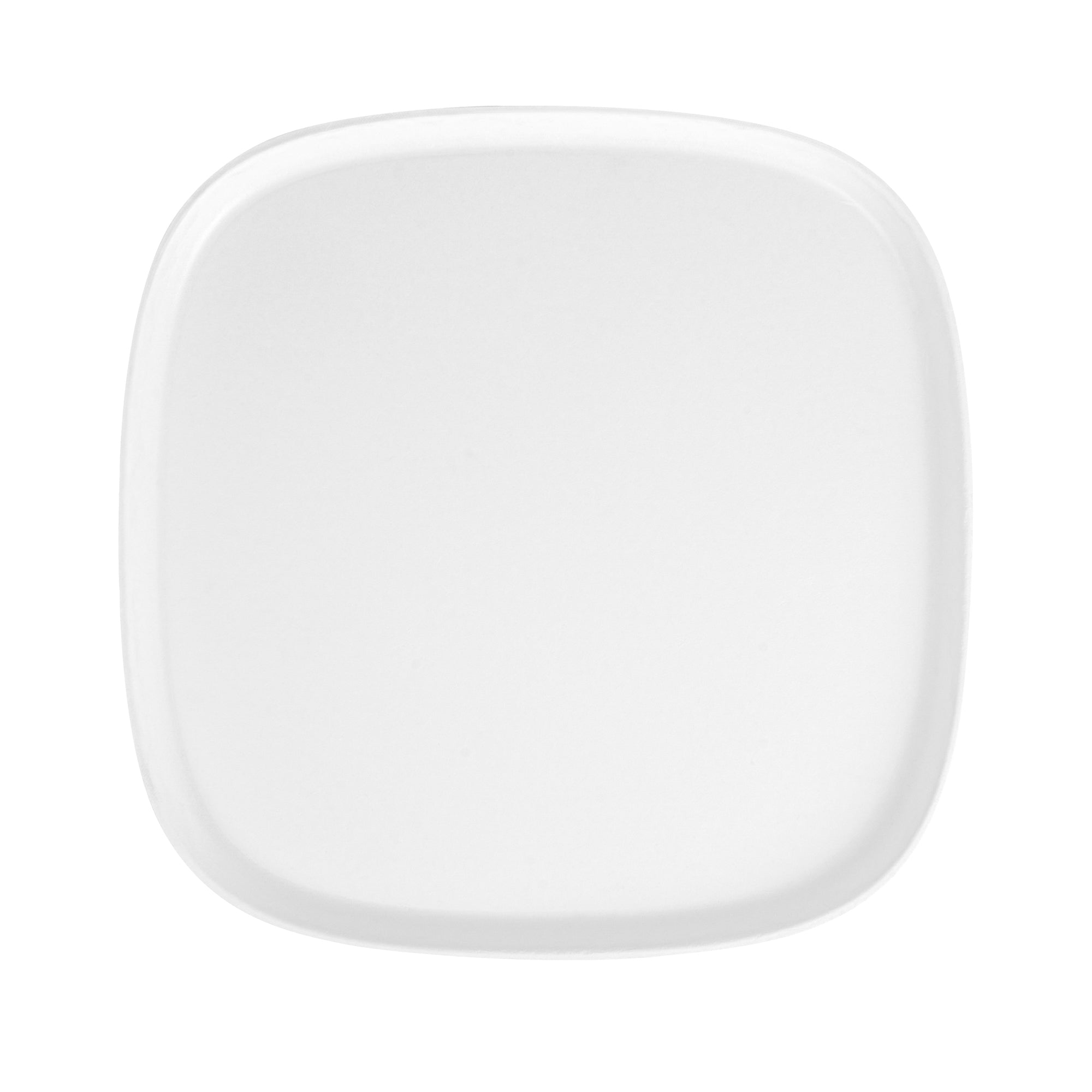 Pulp Safe Modular No PFAS Added White Sugarcane / Bagasse Plate - Home Compostable - 11 3/4" x 11 3/4" x 1/2" - 100 count box