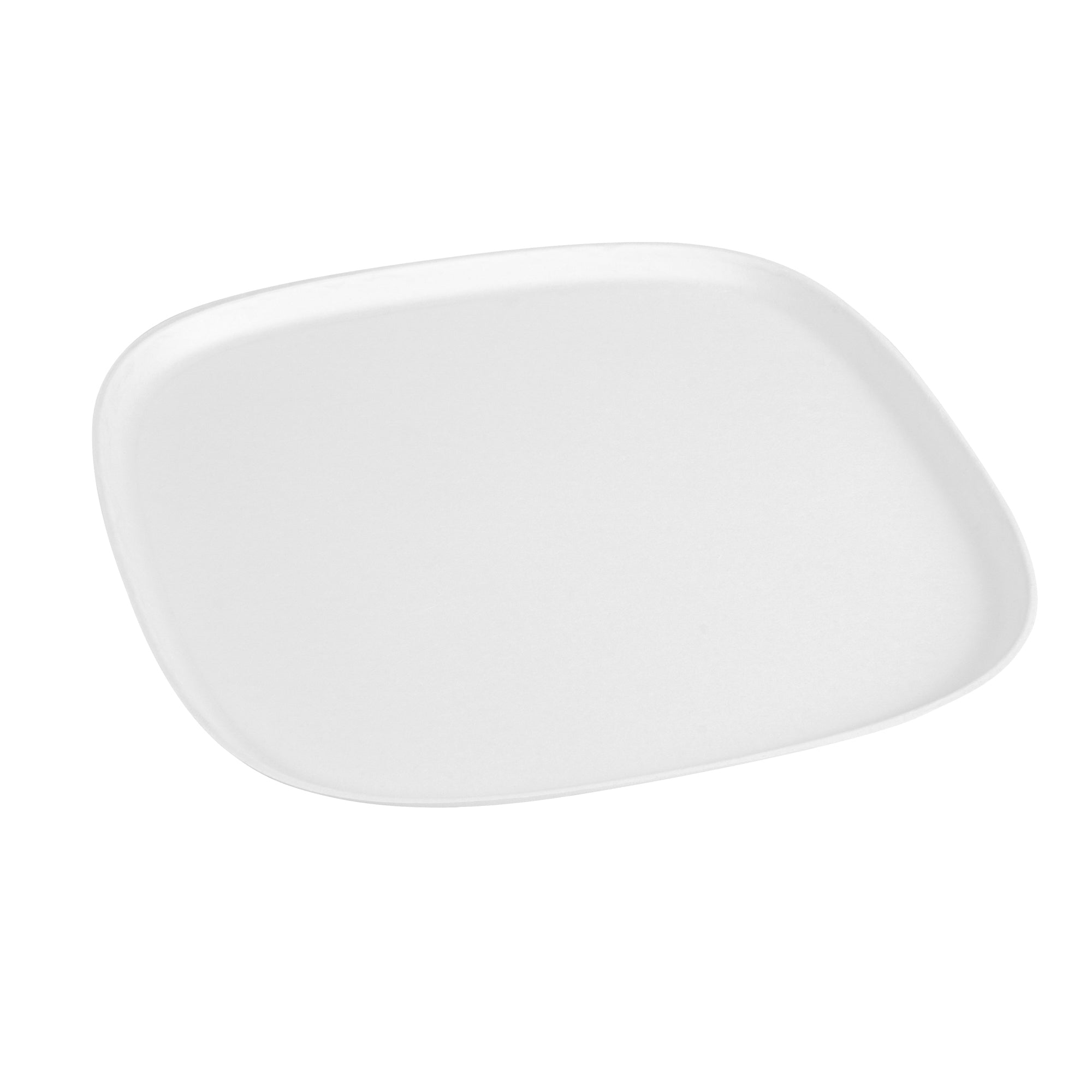 Pulp Safe Modular No PFAS Added White Sugarcane / Bagasse Plate - Home Compostable - 11 3/4" x 11 3/4" x 1/2" - 100 count box