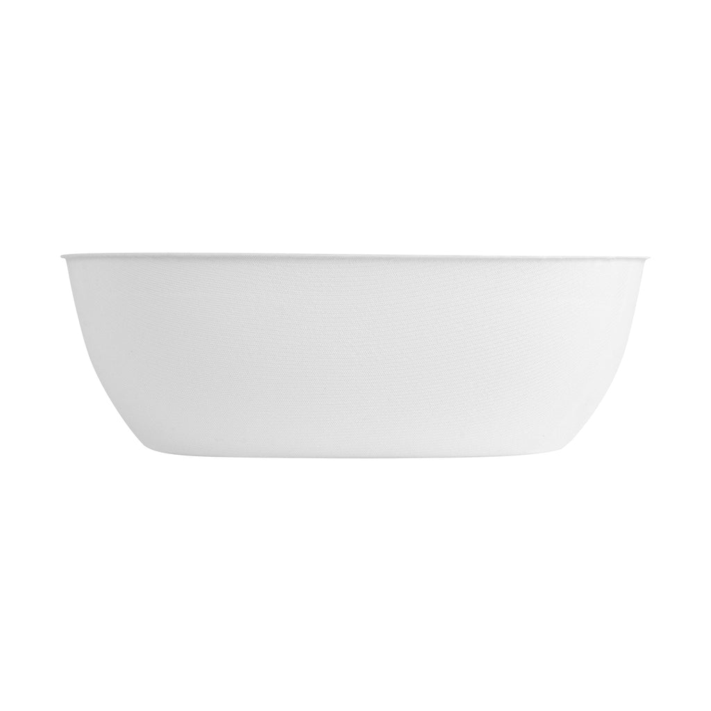 Pulp Safe Modular No PFAS Added 190 oz White Sugarcane / Bagasse Bowl - Home Compostable - 11 3/4" x 11 3/4" x 4" - 25 count box