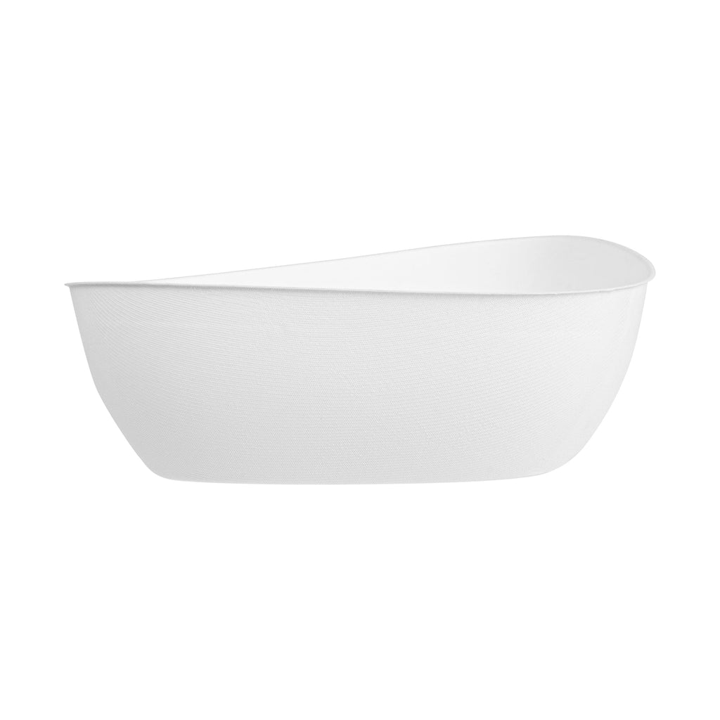 Pulp Safe Modular No PFAS Added 190 oz White Sugarcane / Bagasse Bowl - Home Compostable - 11 3/4" x 11 3/4" x 4" - 100 count box