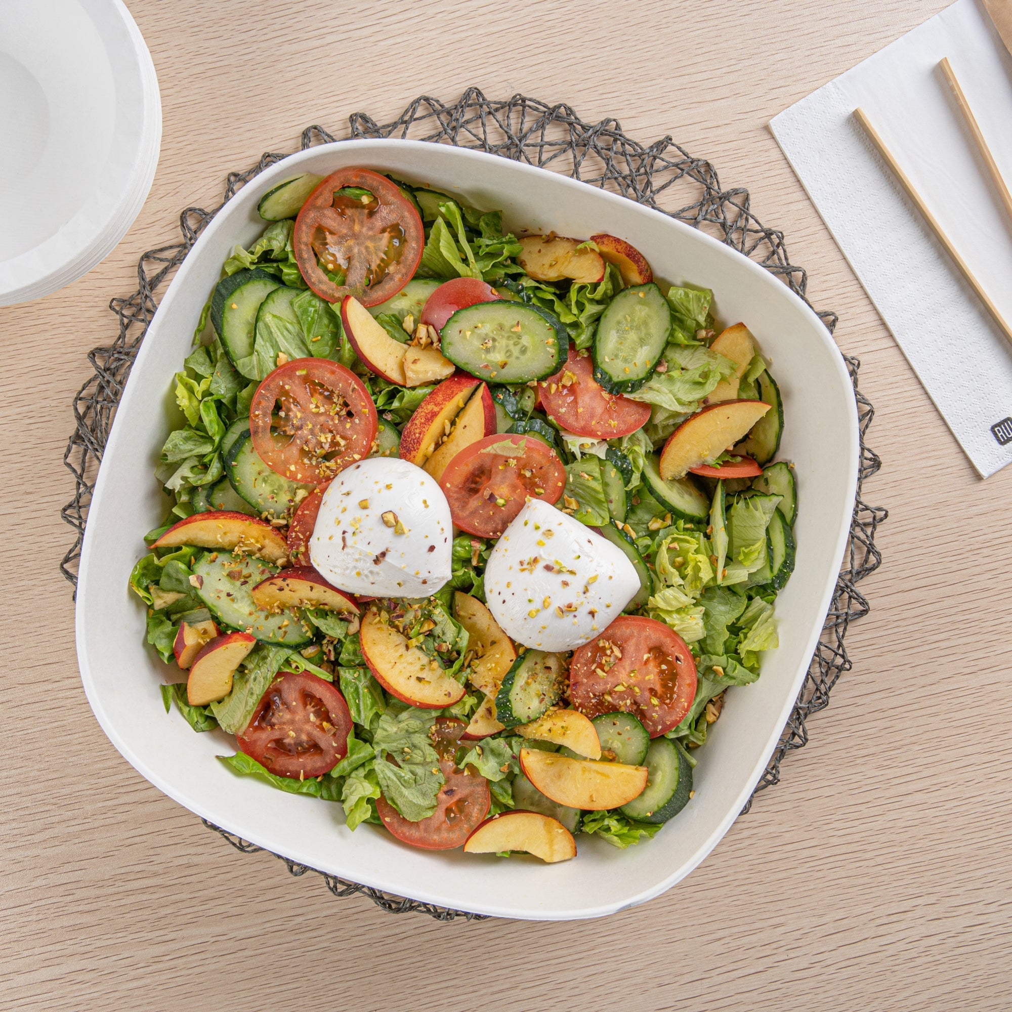 Pulp Safe Modular No PFAS Added 190 oz White Sugarcane / Bagasse Bowl - Home Compostable - 11 3/4" x 11 3/4" x 4" - 100 count box