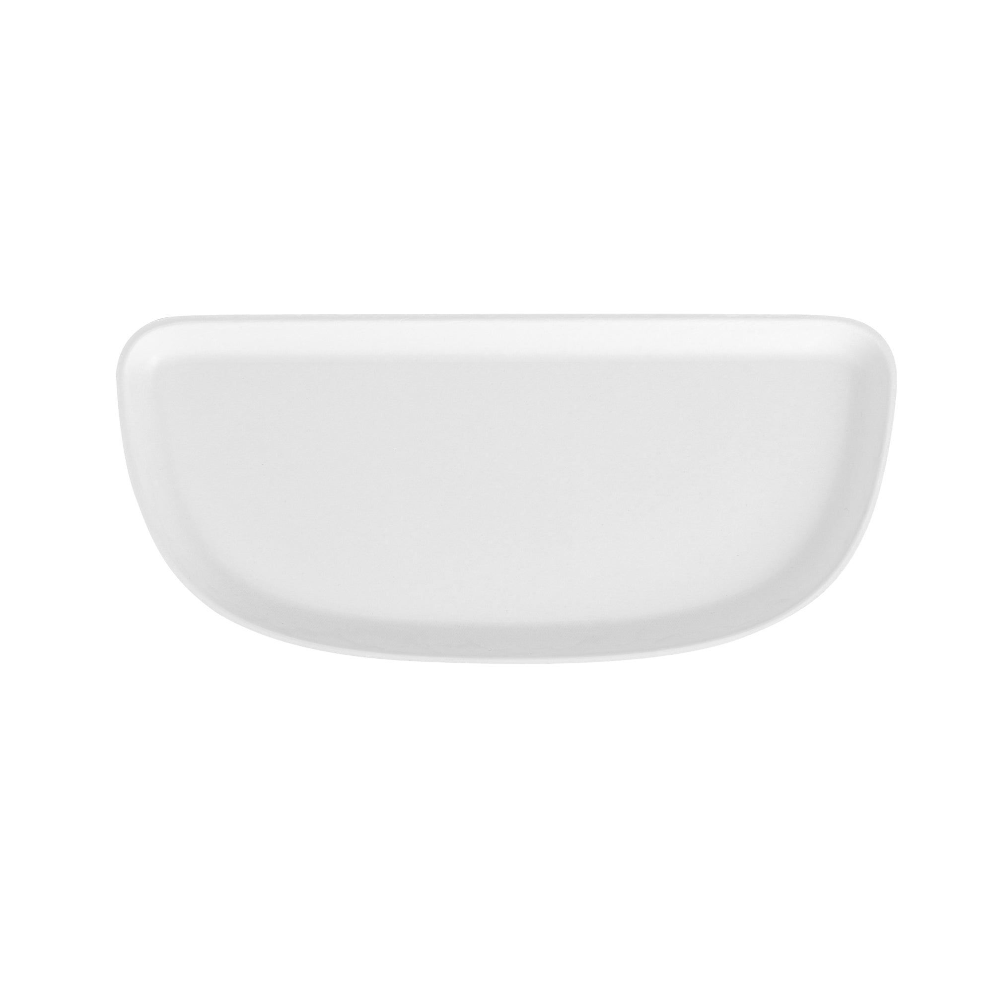 Pulp Safe Modular No PFAS Added White Sugarcane / Bagasse Plate - Home Compostable - 11 3/4" x 5 1/4" x 1/2" - 25 count box
