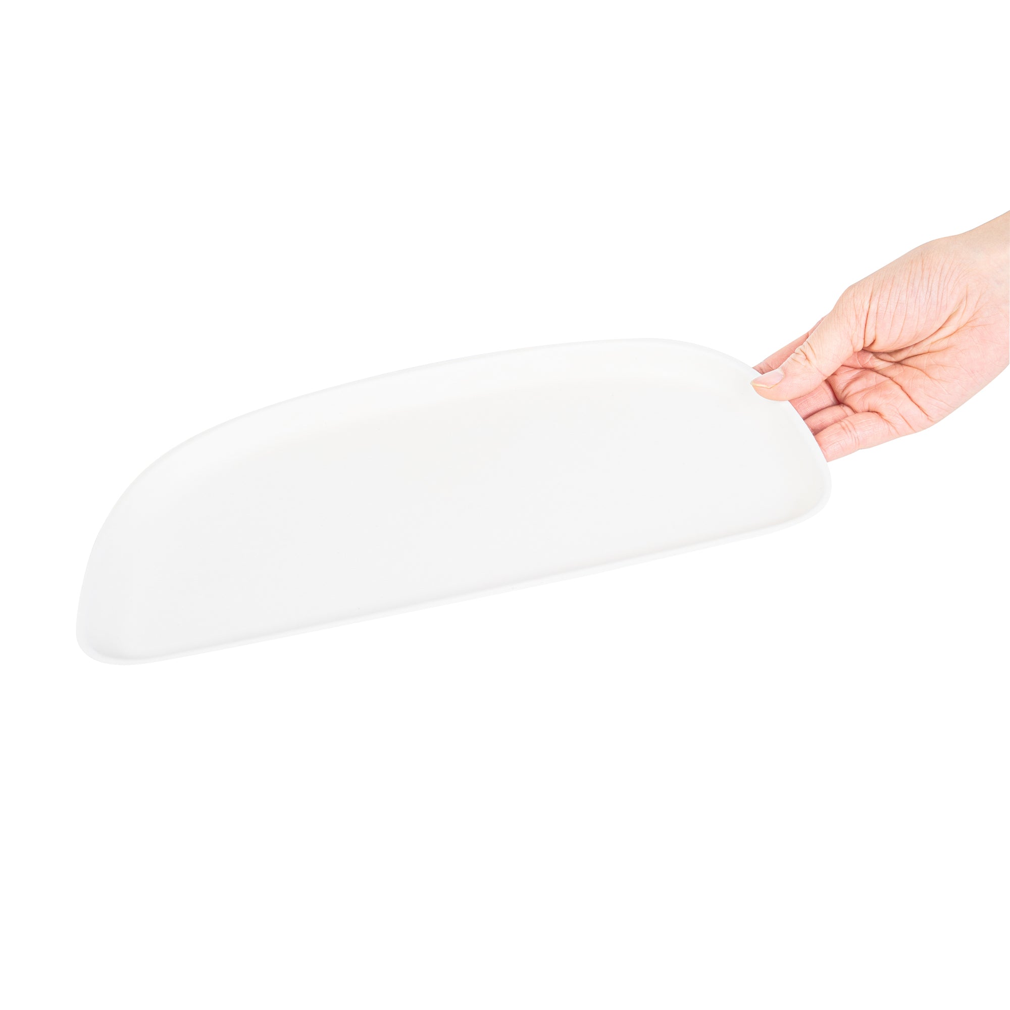 Pulp Safe Modular No PFAS Added White Sugarcane / Bagasse Plate - Home Compostable - 11 3/4" x 5 1/4" x 1/2" - 100 count box
