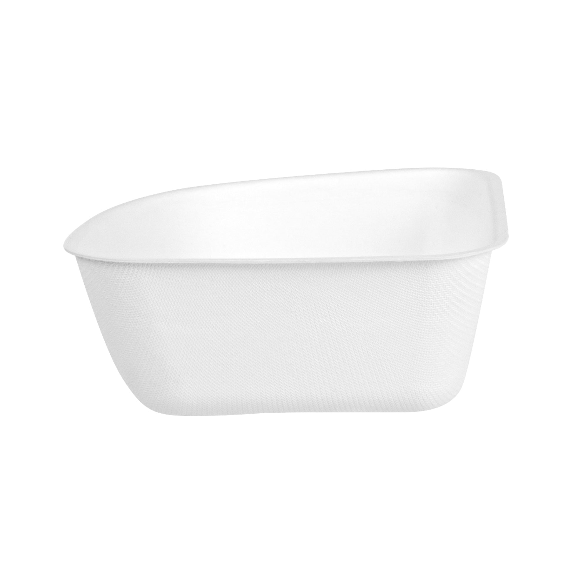 Pulp Safe Modular No PFAS Added 17 oz White Sugarcane / Bagasse Bowl - Home Compostable - 5 1/4" x 5 1/4" x 2 1/4" - 25 count box