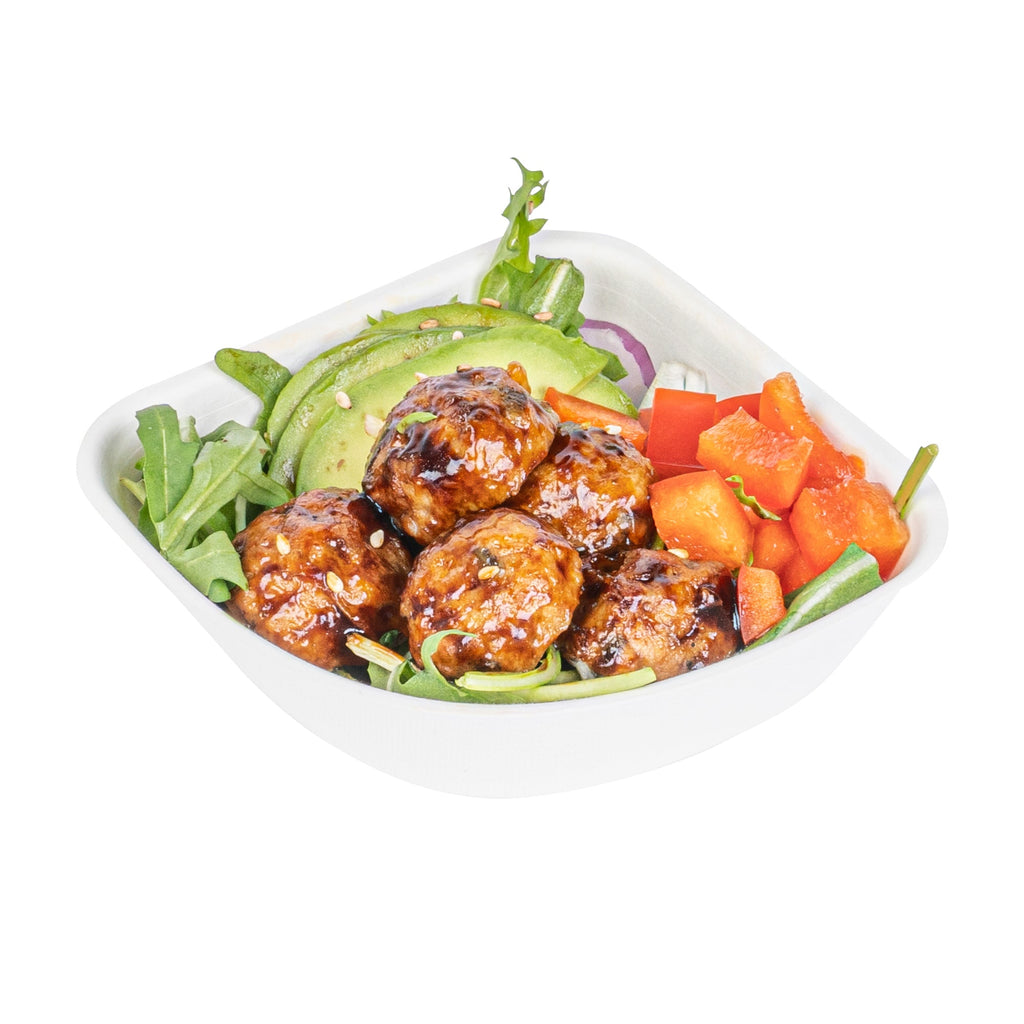 Pulp Safe Modular No PFAS Added 7 oz White Sugarcane / Bagasse Bowl - Home Compostable - 4" x 4" x 1 1/4" - 25 count box