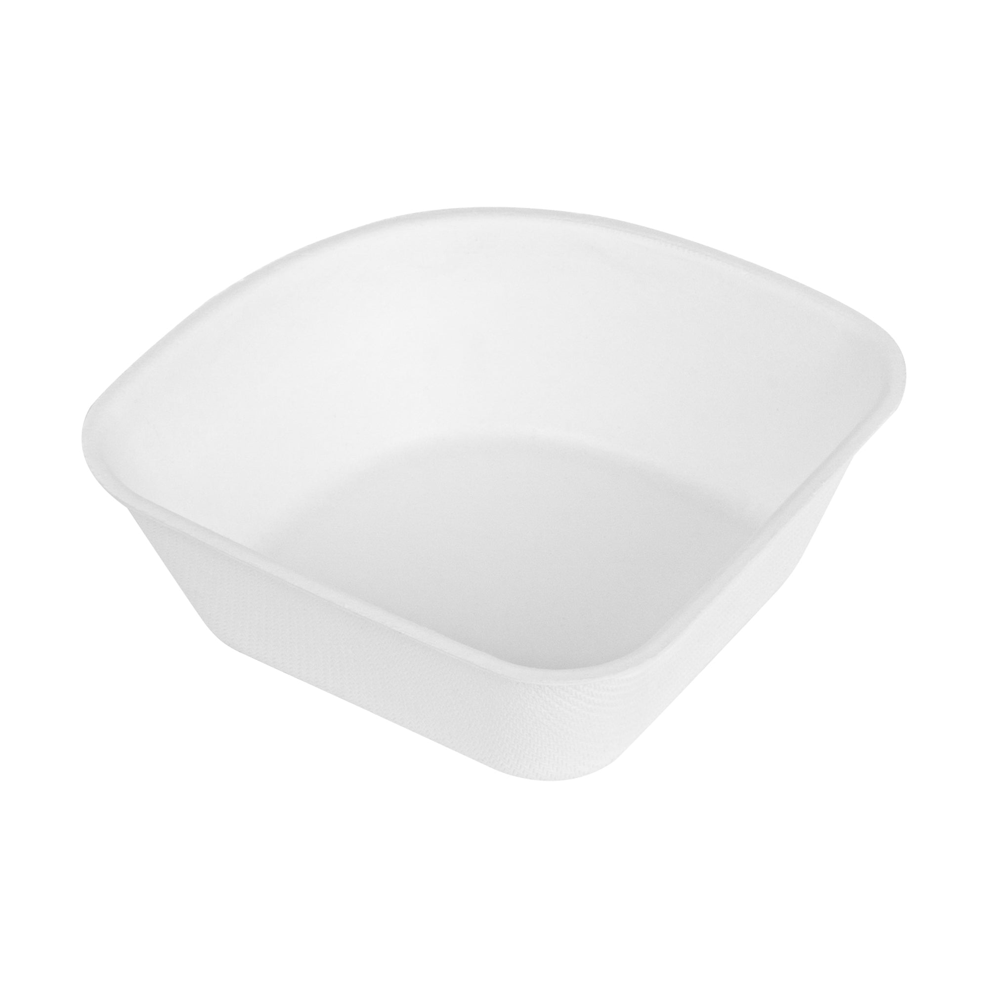 Pulp Safe Modular No PFAS Added 7 oz White Sugarcane / Bagasse Bowl - Home Compostable - 4" x 4" x 1 1/4" - 25 count box