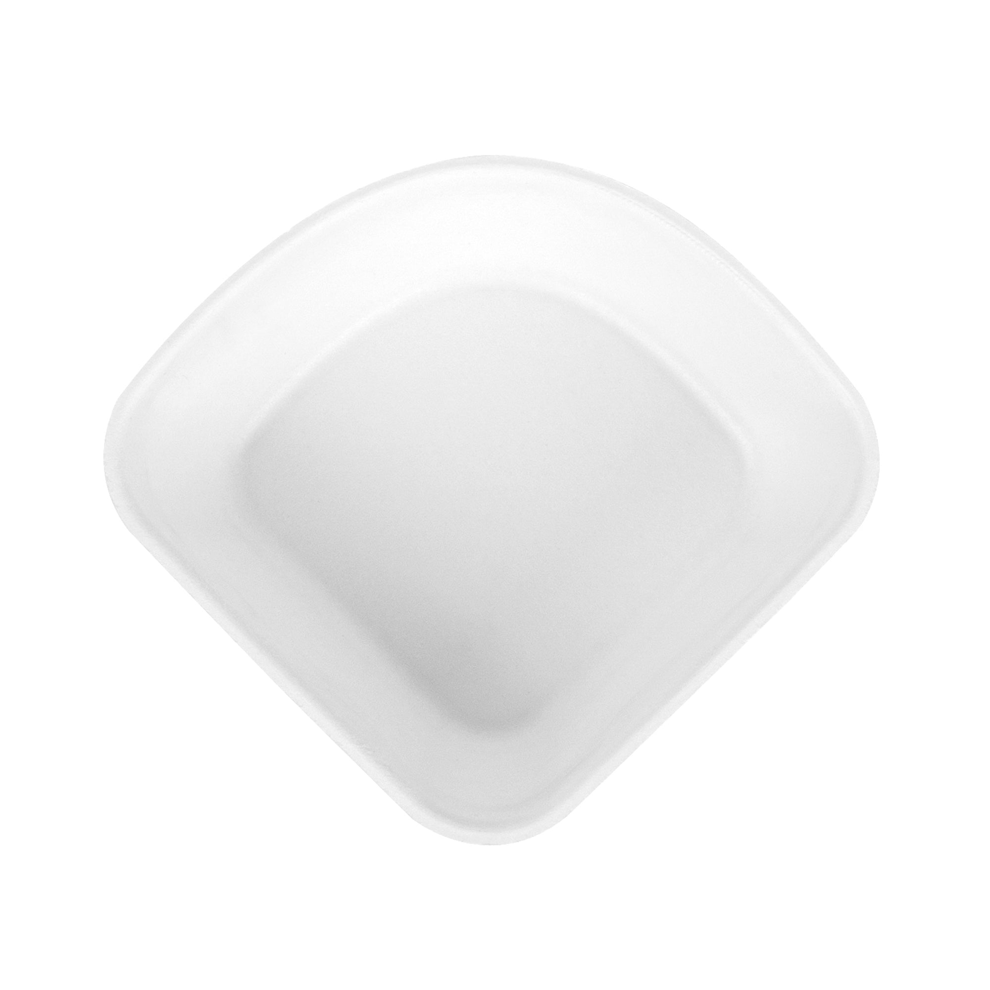 Pulp Safe Modular No PFAS Added 7 oz White Sugarcane / Bagasse Bowl - Home Compostable - 4" x 4" x 1 1/4" - 100 count box