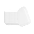 Pulp Safe Modular No PFAS Added White Sugarcane / Bagasse Plate - Home Compostable - 5 1/4" x 5 1/4" x 1/2" - 100 count box
