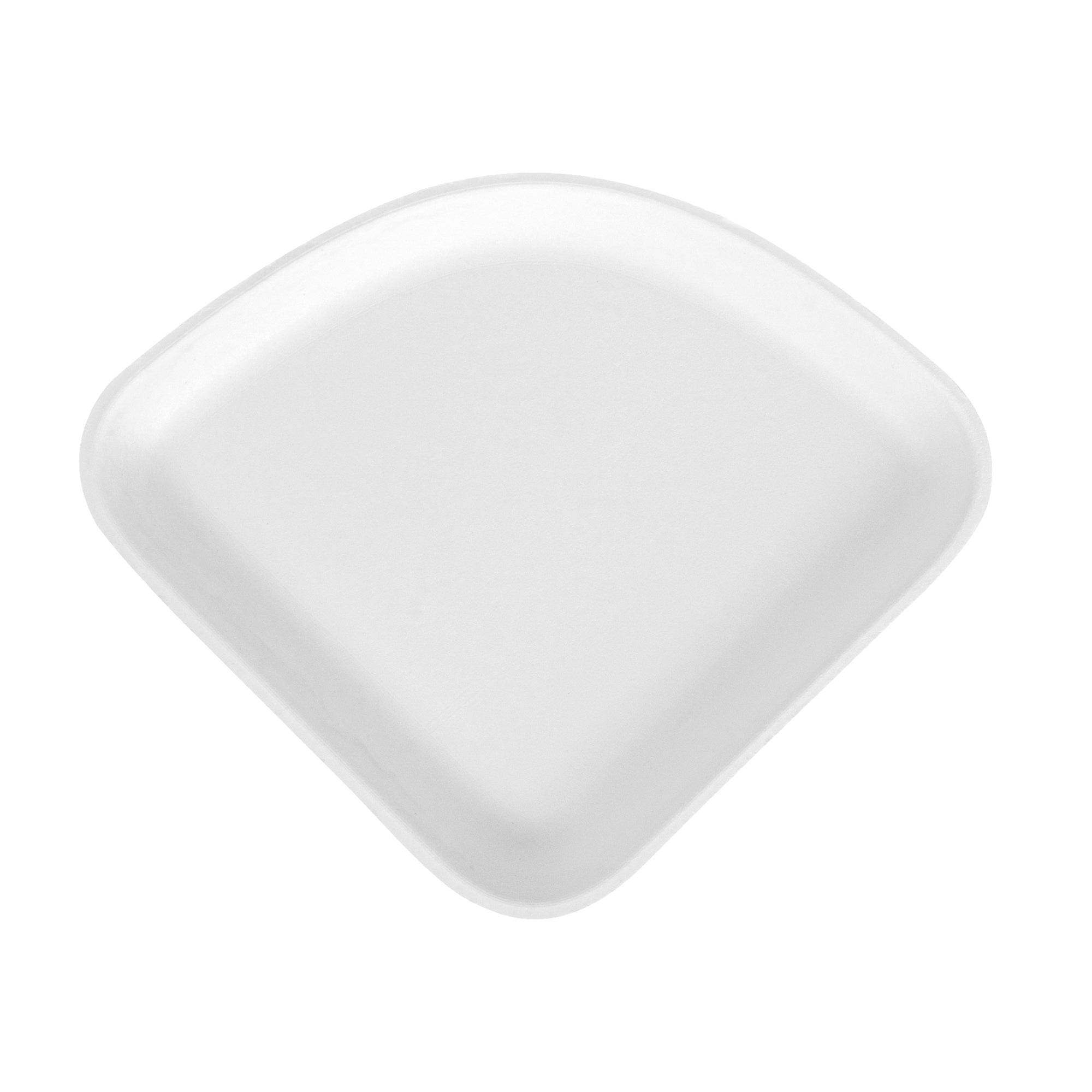 Pulp Safe Modular No PFAS Added White Sugarcane / Bagasse Plate - Home Compostable - 5 1/4" x 5 1/4" x 1/2" - 25 count box