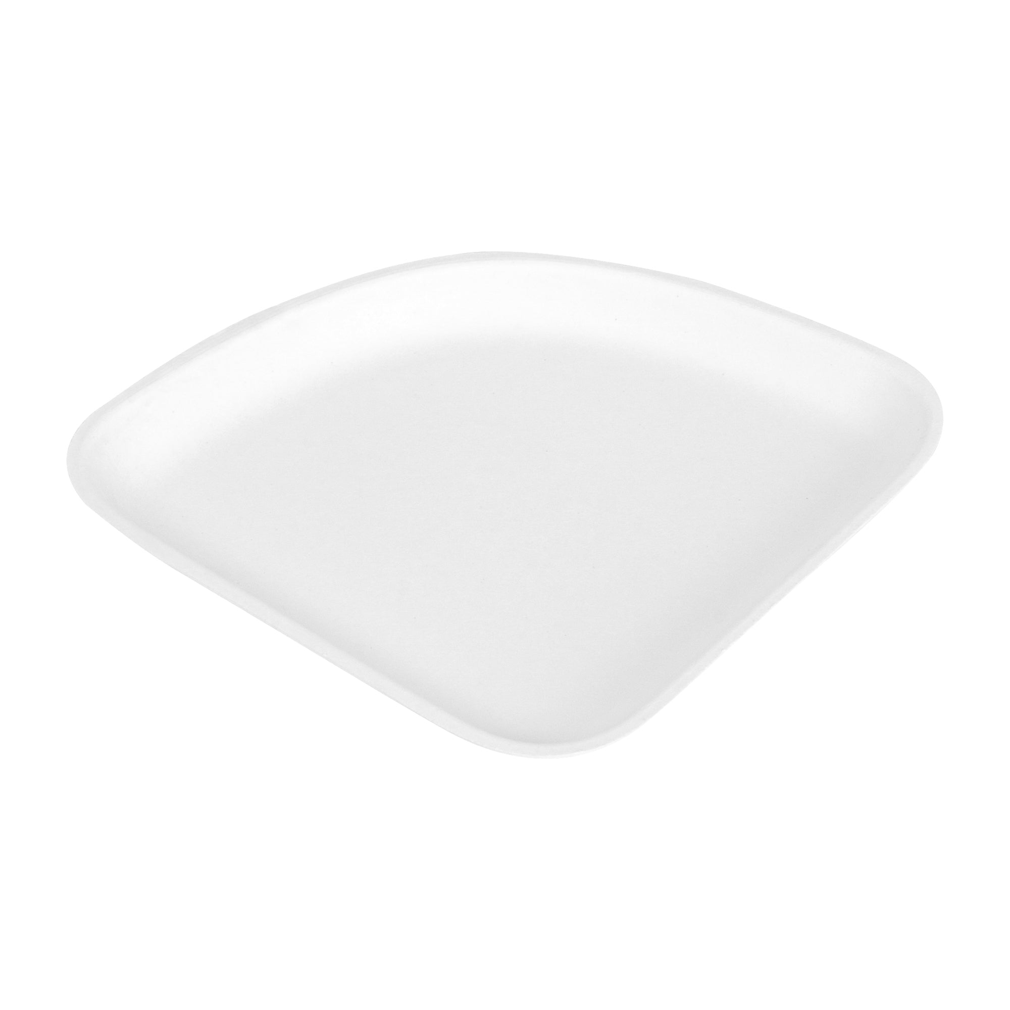 Pulp Safe Modular No PFAS Added White Sugarcane / Bagasse Plate - Home Compostable - 5 1/4" x 5 1/4" x 1/2" - 25 count box