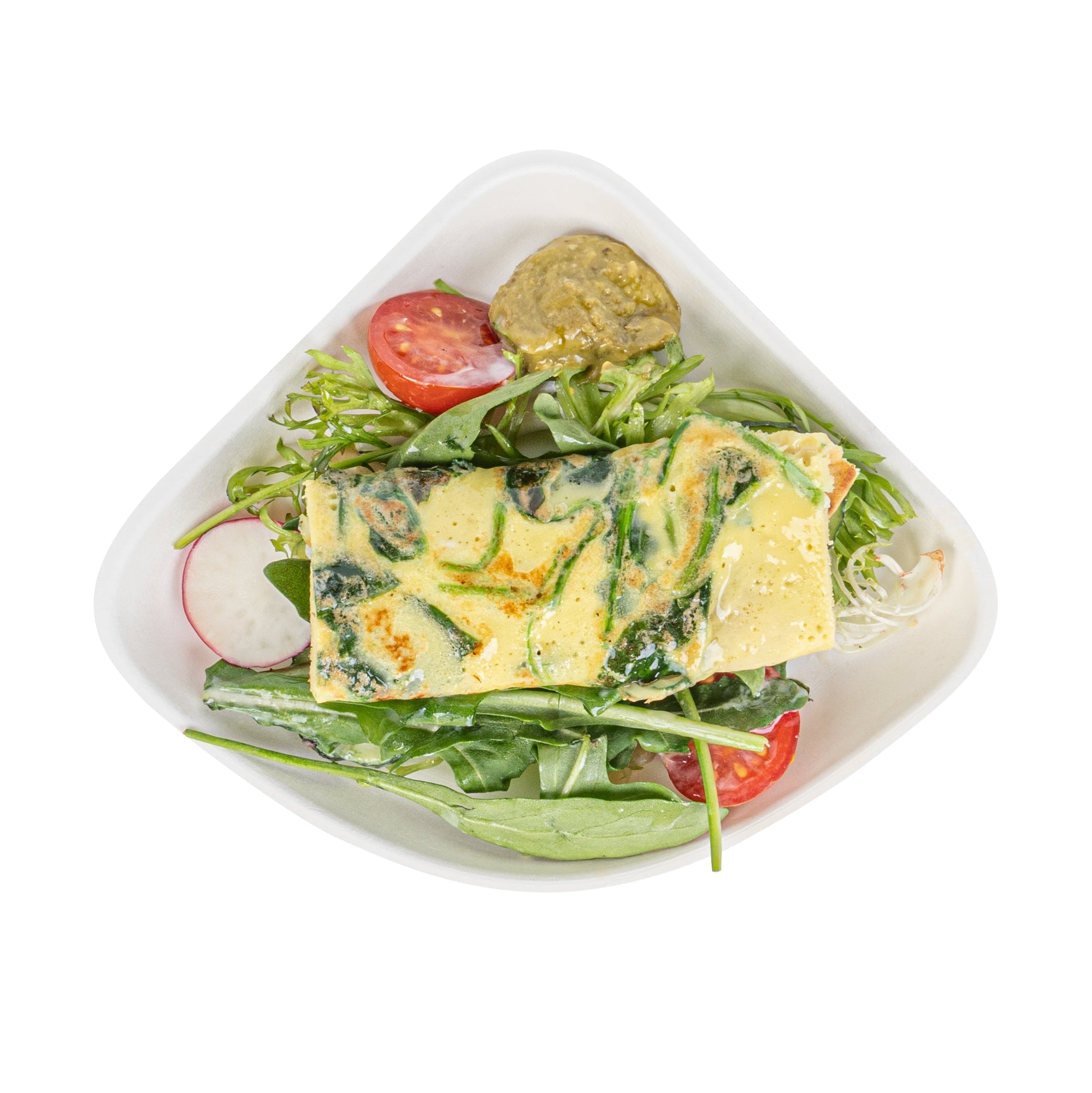 Pulp Safe Modular No PFAS Added White Sugarcane / Bagasse Plate - Home Compostable - 5 1/4" x 5 1/4" x 1/2" - 100 count box