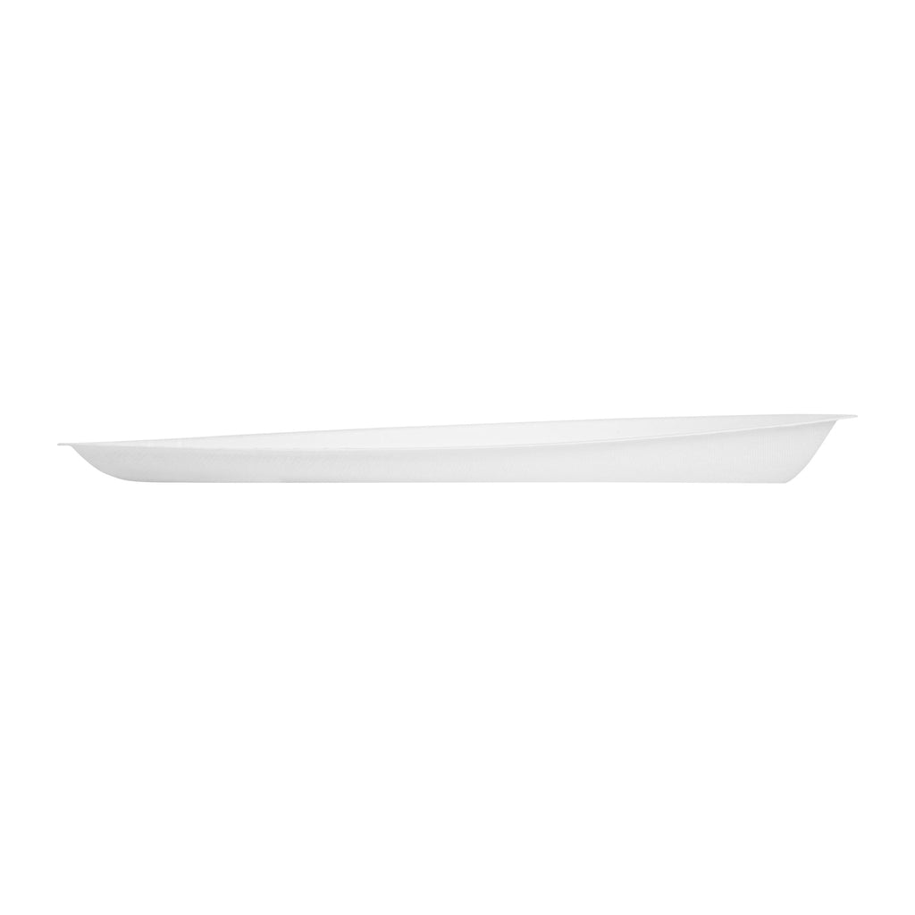 Pulp Safe Modular No PFAS Added White Sugarcane / Bagasse Tray - Home Compostable - 14" x 9 1/4" x 1 1/2" - 100 count box