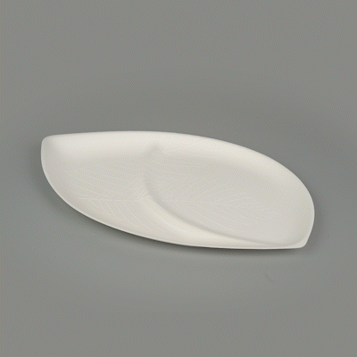 Pulp Safe Modular No PFAS Added White Sugarcane / Bagasse Tray - Home Compostable, 2 Compartments - 18 1/2" x 11 1/4" - 100 count box