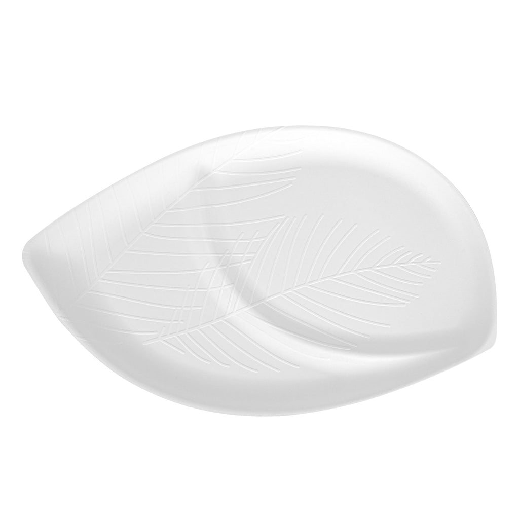 Pulp Safe Modular No PFAS Added White Sugarcane / Bagasse Tray - Home Compostable, 2 Compartments - 18 1/2" x 11 1/4" - 100 count box