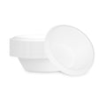Pulp Safe No PFAS Added 7 oz Oval White Sugarcane / Bagasse Bowl - Home Compostable - 6" x 5" x 1 1/2" - 100 count box