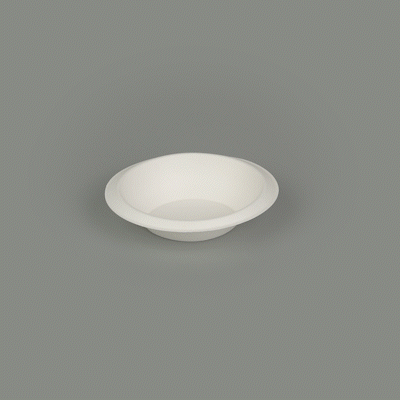 Pulp Safe No PFAS Added 7 oz Oval White Sugarcane / Bagasse Bowl - Home Compostable - 6" x 5" x 1 1/2" - 100 count box