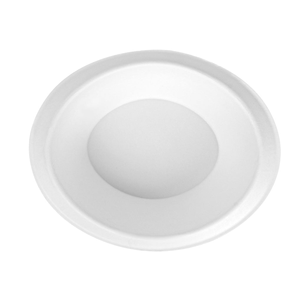 Pulp Safe No PFAS Added 7 oz Oval White Sugarcane / Bagasse Bowl - Home Compostable - 6" x 5" x 1 1/2" - 100 count box