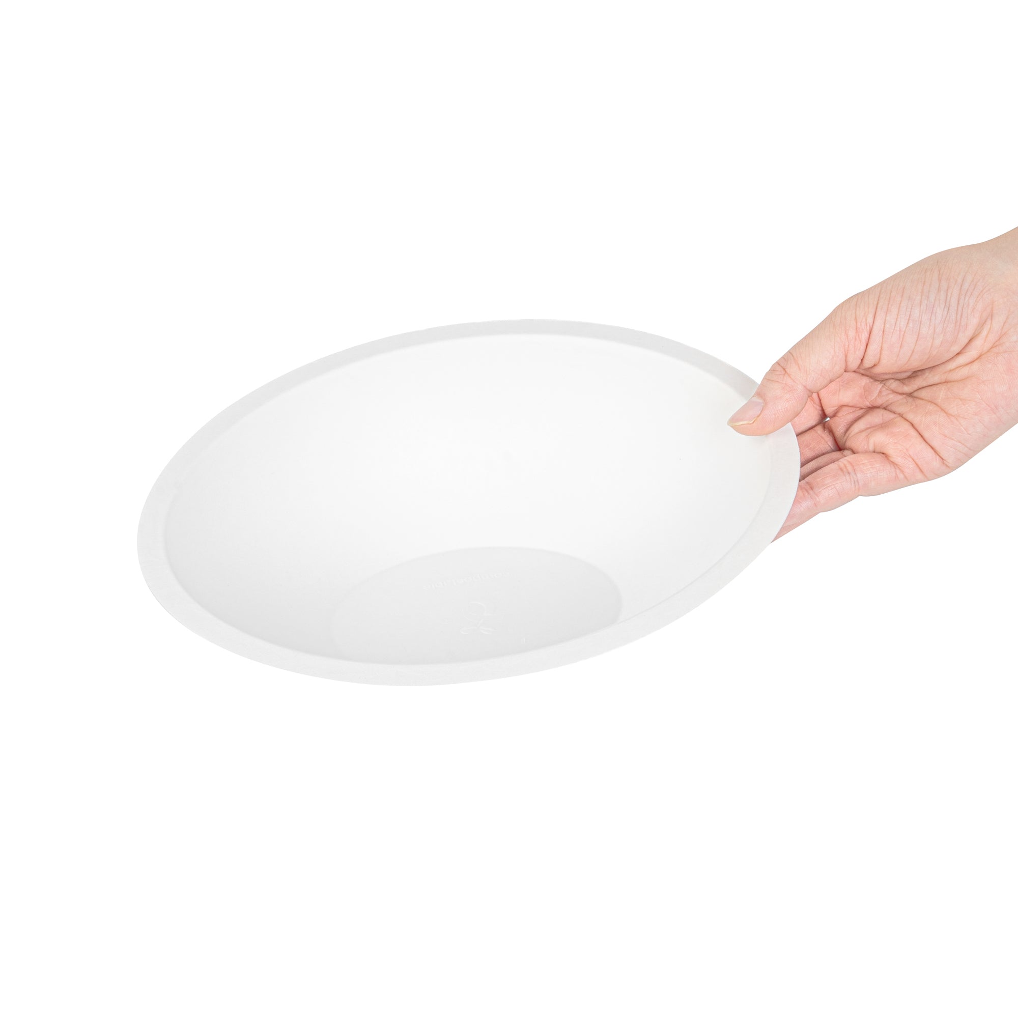 Pulp Safe No PFAS Added 16 oz Oval White Sugarcane / Bagasse Bowl - Home Compostable - 8 3/4" x 6 3/4" x 2 1/4" - 100 count box
