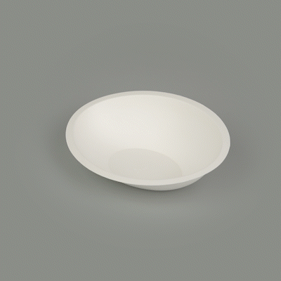 Pulp Safe No PFAS Added 16 oz Oval White Sugarcane / Bagasse Bowl - Home Compostable - 8 3/4" x 6 3/4" x 2 1/4" - 100 count box