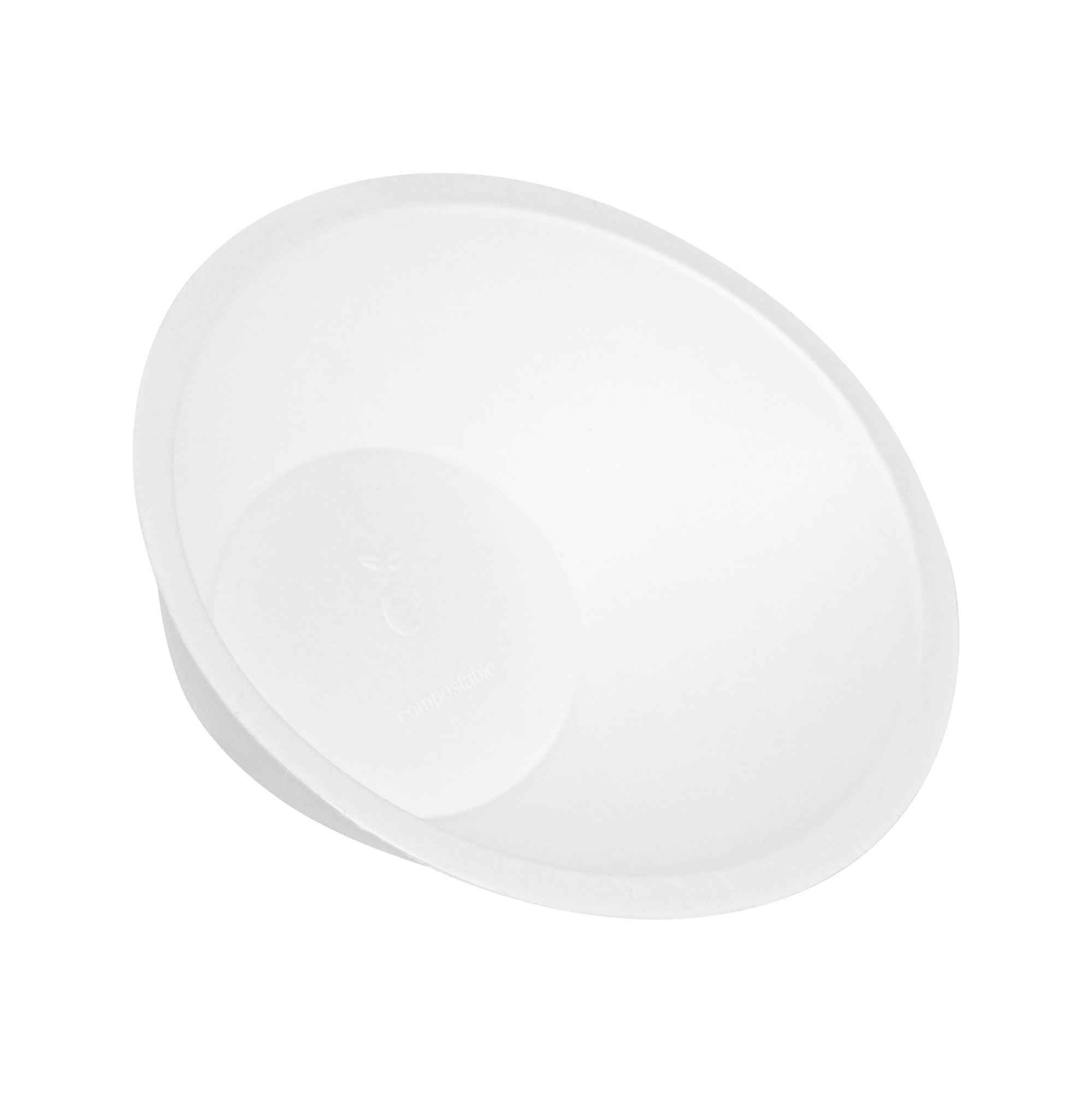 Pulp Safe No PFAS Added 16 oz Oval White Sugarcane / Bagasse Bowl - Home Compostable - 8 3/4" x 6 3/4" x 2 1/4" - 100 count box