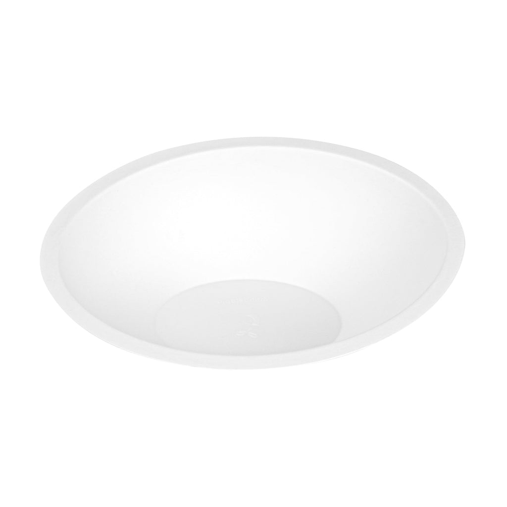 Pulp Safe No PFAS Added 16 oz Oval White Sugarcane / Bagasse Bowl - Home Compostable - 8 3/4" x 6 3/4" x 2 1/4" - 100 count box