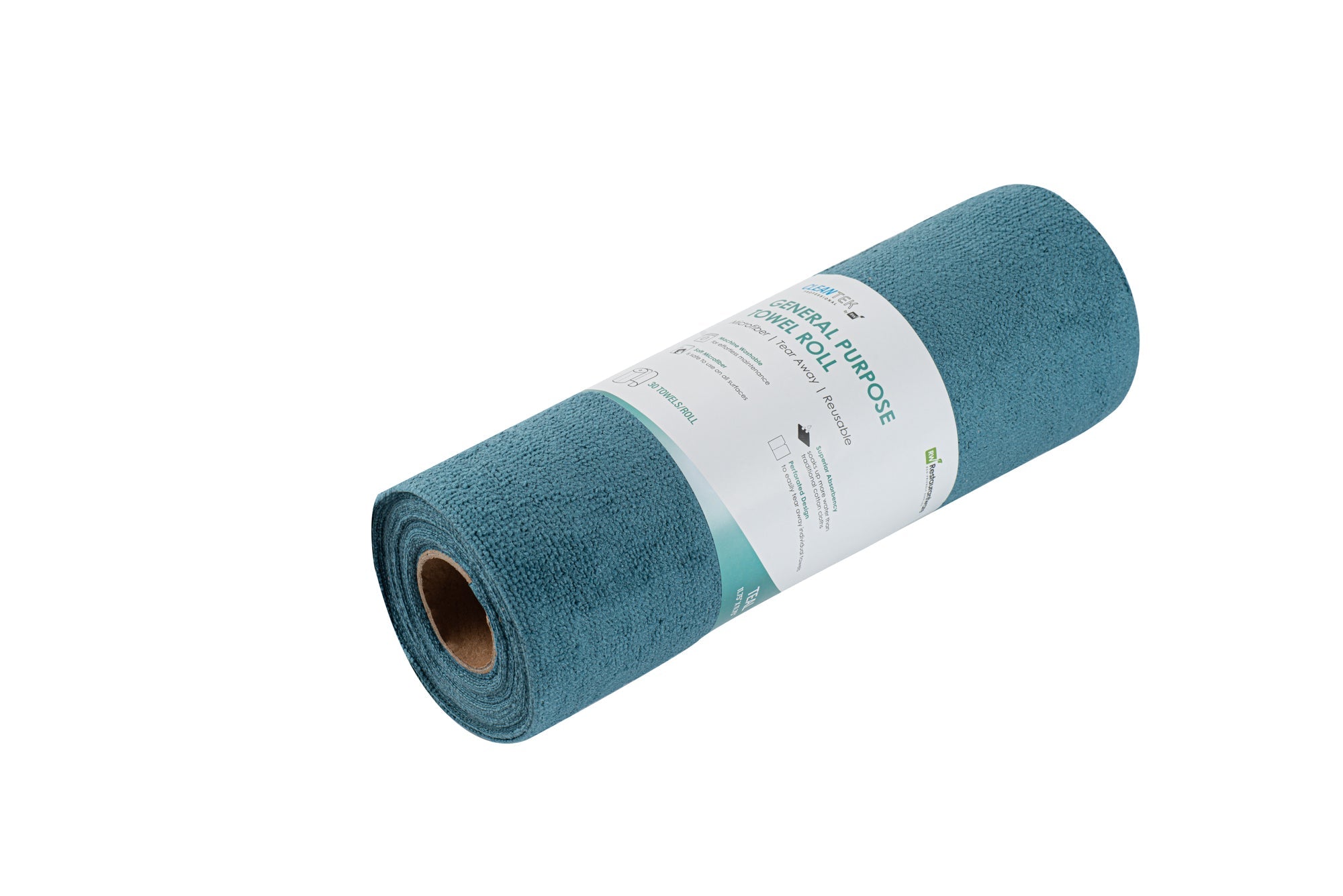 Clean Tek Professional Teal Microfiber General Purpose Towel Roll - Tear Away - 11 3/4" x 11 3/4" - 300 count box