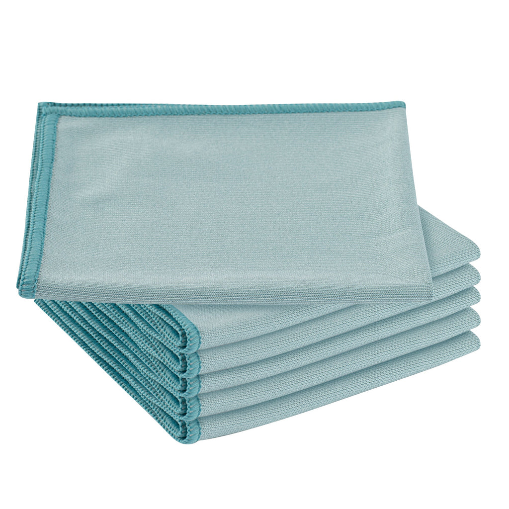 Clean Tek Professional Light Blue Microfiber Glass Cleaning Cloth - 11 3/4" x 11 3/4" - 2 count box