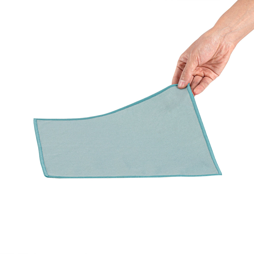 Clean Tek Professional Light Blue Microfiber Glass Cleaning Cloth - 11 3/4" x 11 3/4" - 2 count box