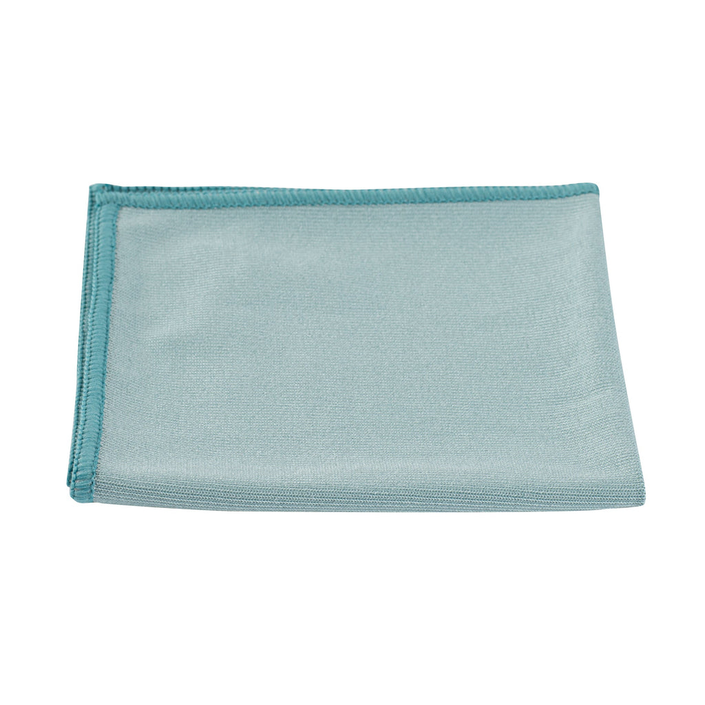 Clean Tek Professional Light Blue Microfiber Glass Cleaning Cloth - 11 3/4" x 11 3/4" - 2 count box