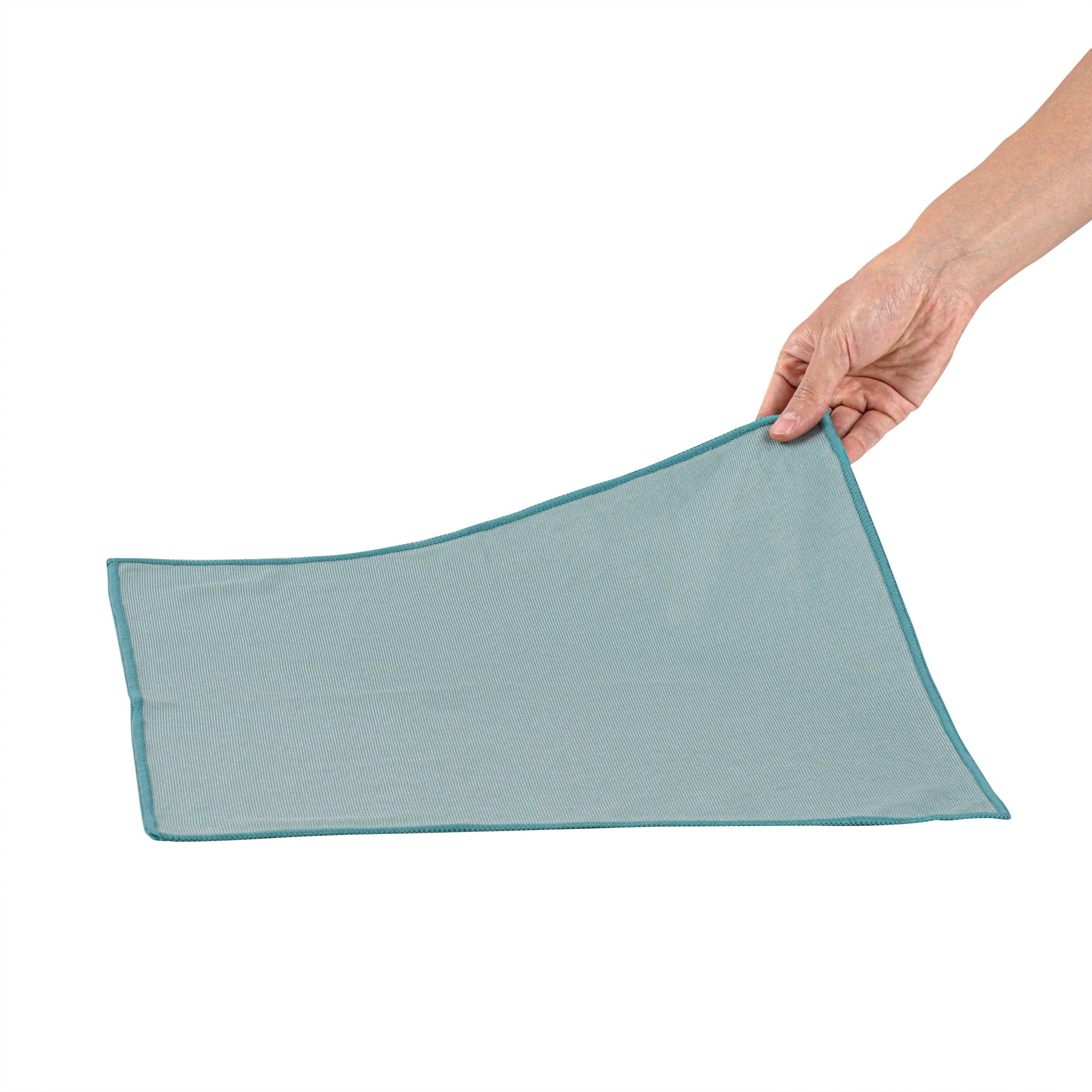 Clean Tek Professional Light Blue Microfiber Glass Cleaning Cloth - 15 3/4" x 15 3/4" - 2 count box