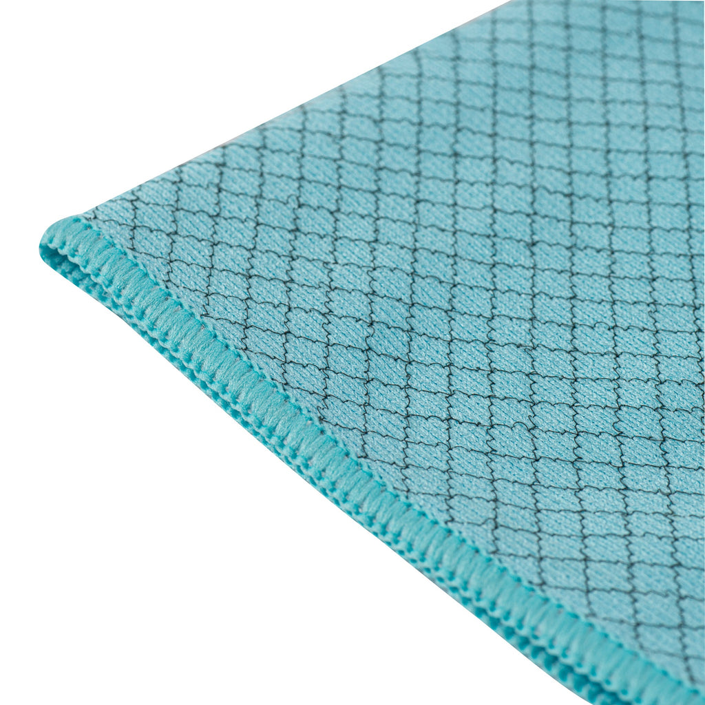 Clean Tek Professional Light Blue Microfiber Glass Cleaning Cloth - Diamond Weave - 15 3/4" x 15 3/4" - 1 count box