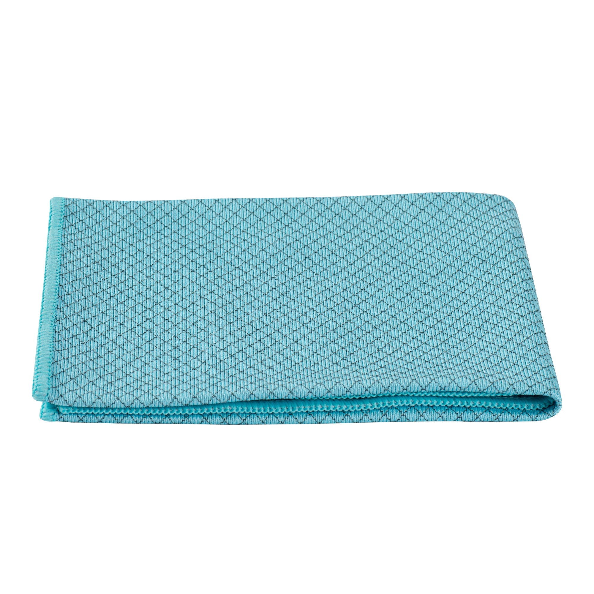 Clean Tek Professional Light Blue Microfiber Glass Cleaning Cloth - Diamond Weave - 15 3/4" x 15 3/4" - 1 count box