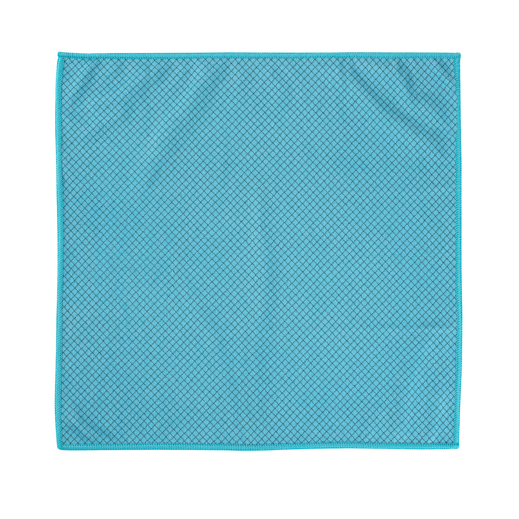 Clean Tek Professional Light Blue Microfiber Glass Cleaning Cloth - Diamond Weave - 15 3/4" x 15 3/4" - 1 count box