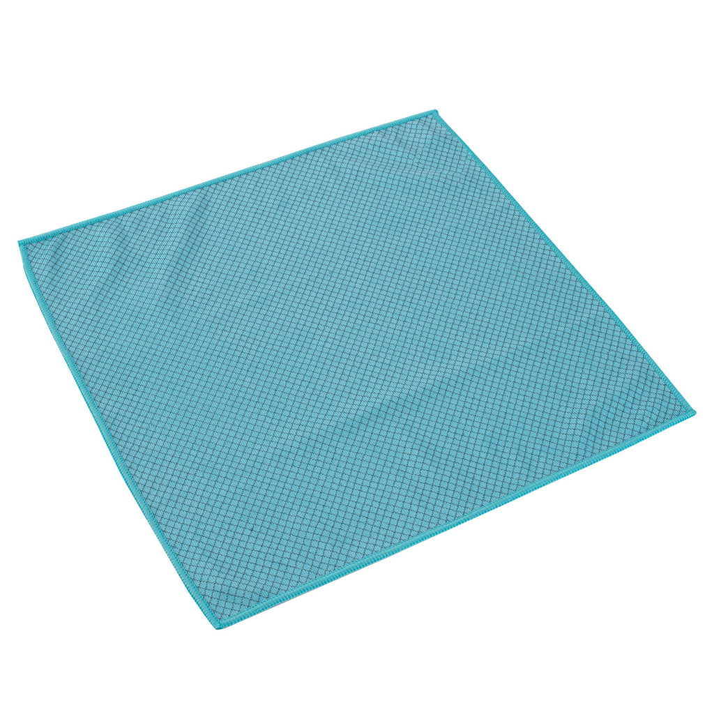 Clean Tek Professional Light Blue Microfiber Glass Cleaning Cloth - Diamond Weave - 15 3/4" x 15 3/4" - 100 count box