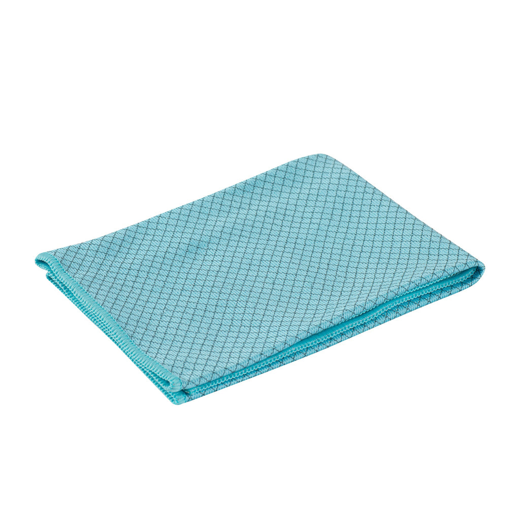 Clean Tek Professional Light Blue Microfiber Glass Cleaning Cloth - Diamond Weave - 15 3/4" x 15 3/4" - 100 count box