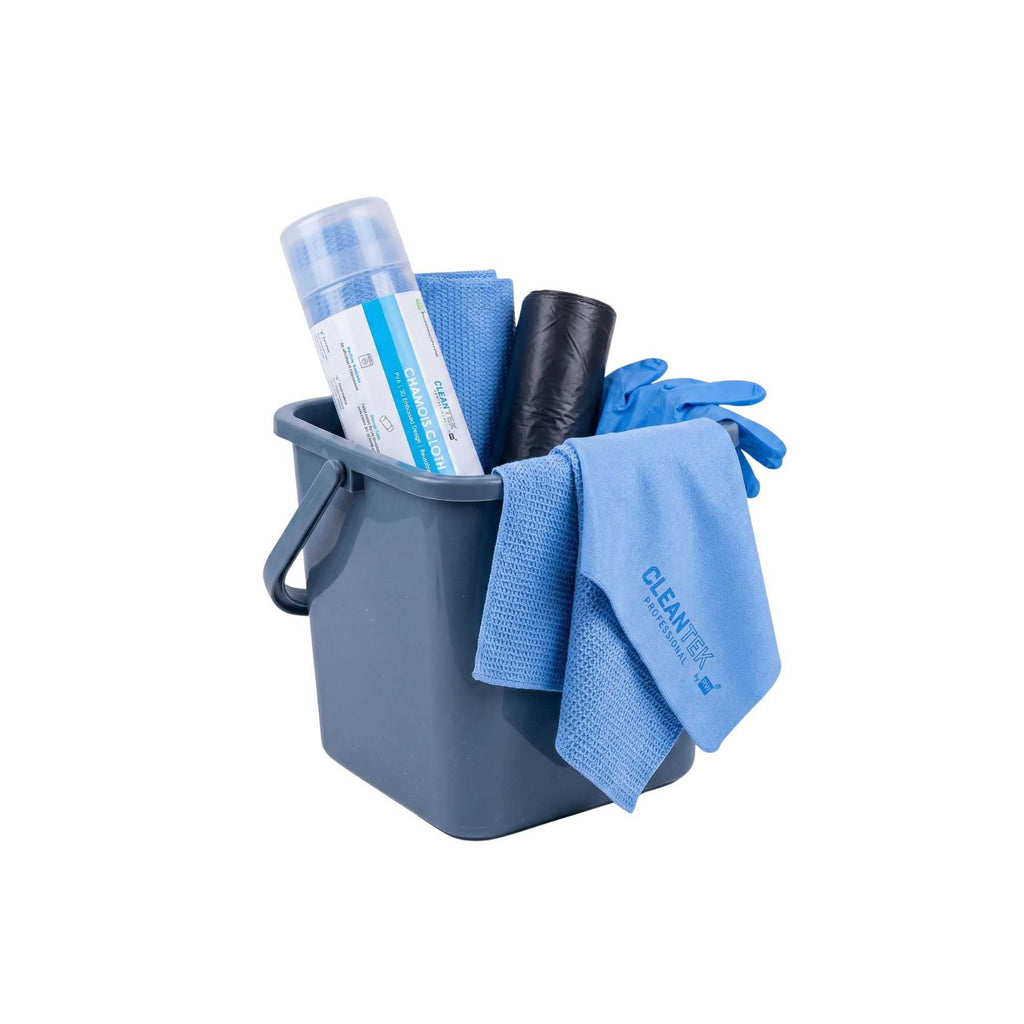 Clean Tek Professional Blue 3D Chamois Cloth - with Storage Tube - 25 1/4'' x 17'' - 1 count box