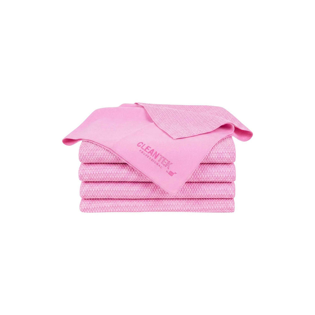 Clean Tek Professional Pink 3D Chamois Cloth - with Storage Tube - 25 1/4'' x 17'' - 20 count box